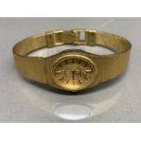 Gold plated oval Zenith bracelet watch