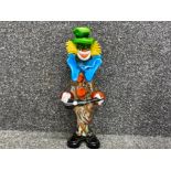 Large coloured glass Murano Clown, height 40cm