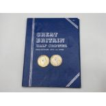 Great Britain Half crowns collection album containing 2 x half crown coins dated 1906 & 1910