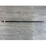 A silver mounted ebonised walking cane