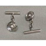 A pair of silver hole in one golf ball cufflinks 11.8g