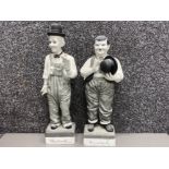 2 large limited edition ceramic figured ornaments of Stan Laurel & Oliver Hardy - part of the