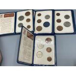 5x Britain’s first decimal coin folders all containing coins (one 10p coin missing)