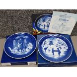 2x Royal Copenhagen Christmas plates dated 1989 & 1994 both with original boxes (1989 plate also