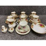 24 pieces of Royal Albert old country roses patterned tea China plus 3 more pieces in cosmos