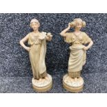 A pair of Royal Dux Grecian ladies 24cm high