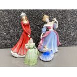 4x lady figures includes 3 by Royal Doulton, Skating season, Amy & miniature Elaine also includes