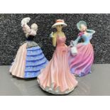 3 Royal Doulton lady figures includes Susan, Jenny & Autumn breeze