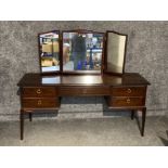 A Stag dressing table with triptych mirror (needs attention)