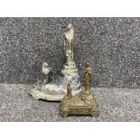 2x metal clockwork religious themed musical ornaments, representing the apparition of the blessed