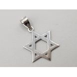 Brand new ex display 14ct white gold star of David pendant, 0.9g