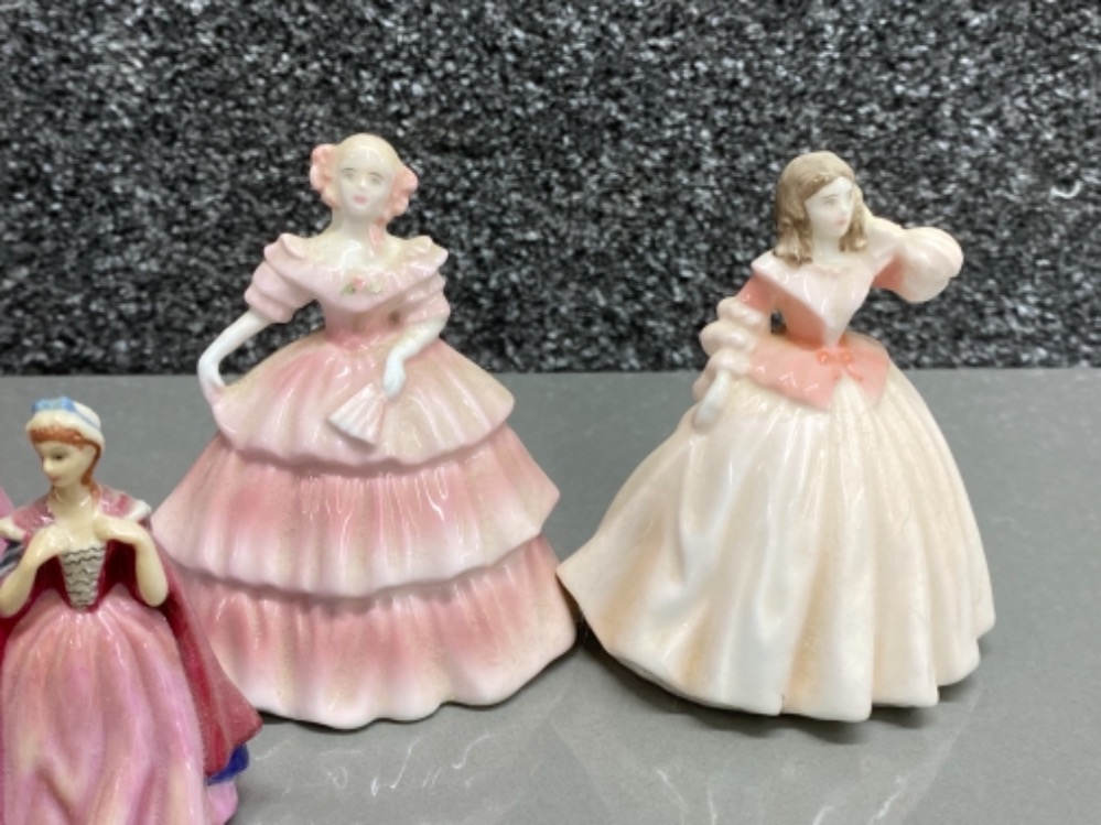 Total of 4 miniature lady figures - 3x Coalport includes Jessica, Michelle, Loe, plus 1x Royal - Image 2 of 2