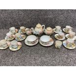 30 piece oriental part tea set - geisha girl pattern