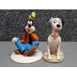 2x Royal Doulton collectable ornaments includes Disneys 101 Dalmatians Pongo & Goofy from the Mickey