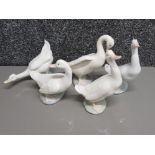 5x Nao by Lladro geese figures