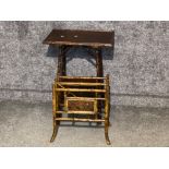 Bamboo occasional table & oriental style magazine rack
