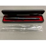 New Parker Matt Black Sonnet fountain pen, fine nib, complete with case