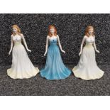 3x Royal Doulton lady figures from the Gemstones collection includes " HN 4981 Turquoise & 2x HN