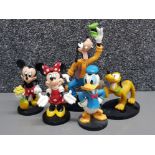 5x Walt Disney characters all on matching bases includes Goofy, Pluto, Donald, Mickey & Minnie