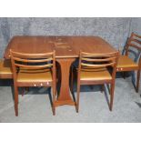 Teak G-Plan drop leaf table & 4 chairs