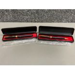 New Parker Matt black sonnet series pen set, fountain and ballpoint pen, both cased