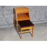 Teak original Chippy telephone table with pull out seat & writting section, fitted with a single