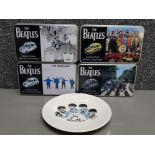 4x the Beatles album cover diecast collectable vehicles all with original tins of issue &