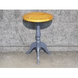 Circular topped pine Occasional table with painted pedestal base