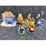 Total of 8 Winnie the Pooh Collectable ornaments by “ Border fine arts Classic Pooh & Simply Pooh”