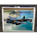 Royal Airforce Avro Lancaster BII glass wall plaque 36 x 50cm, boxed