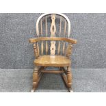 German solid oak childs/Dolls rocking chair