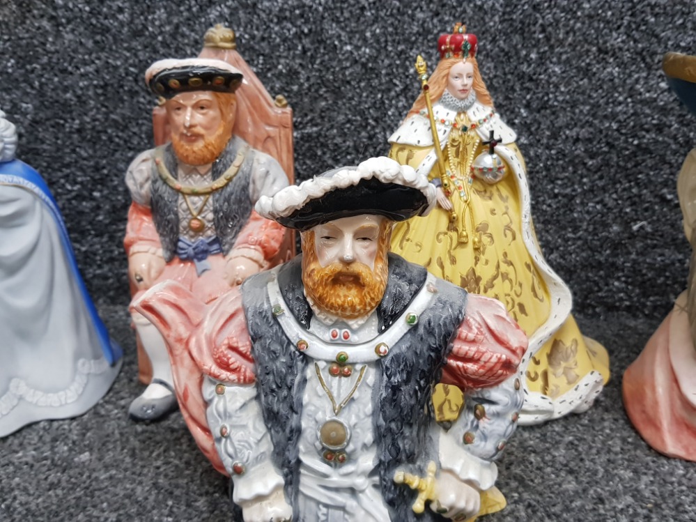 5x Royalty themed ornaments including Henry VIII character jug & Franklin Porcelain Catherine the - Image 2 of 3
