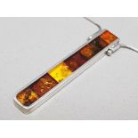 Silver 925 & amber pendant on chain