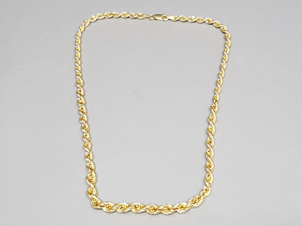 925 silver & gold plated rope chain, 13.4g