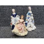 3 lady figures including Allison from the Leonardo collection & 1x capodimonte elegant lady