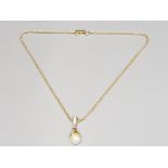 Swarovski crystal & pearl gold plated pendant on matching chain