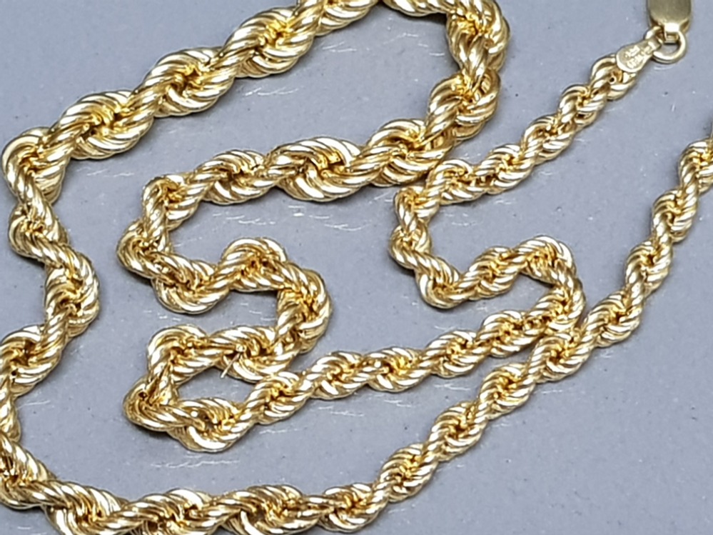 925 silver & gold plated rope chain, 13.4g - Image 2 of 2