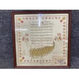 A WWI handkerchief “It’s a long, long way to Tipperary” and a silk 46 x 46cm, framed