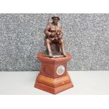 Danbury Mint - The brave British Tommy bronze effect sculpture on plinth base with genuine WWI one