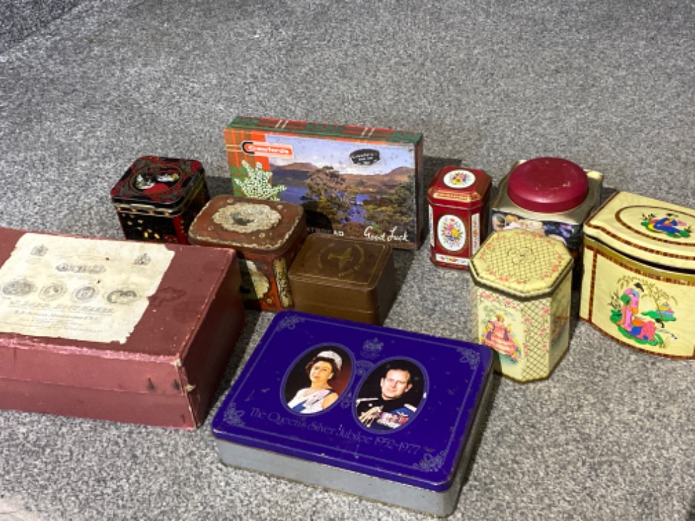 Selection of vintage tins & boxes