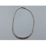 925 silver multi coloured enamelled necklace 30.9