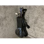 Golf bag containing plus impact golf clubs