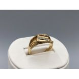 Large Gents Vintage 9ct Gold Fancy Design Ring Size B weighing 4.8 grams