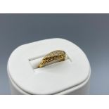 Antique 1905 Rare Chester Hallmark 18ct Gold 5 Stone Old cut Diamond Ring Size L 1/2 weighing 3.4