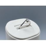 18ct White Gold 0.40ct Diamond Solitaire Ring Size O weighing 2.8 grams