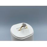 Antique 18ct Gold Old Cut Diamond (0.50cts) Halo Ring Size R weighing 3.2 grams