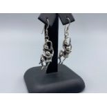 Vintage Silver “Erotic” Earrings weighing 9 grams