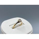 Antique 18ct Gold & Platinum Old Cut 0.25ct Diamond Solitaire Ring Size J weighing 2.2 grams