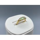 Vintage 18ct Gold & 5 Oval Stone Natural Opal Ring with Great Colour Patterns Size O weighing 4.8
