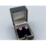 2ct Natural Pink Topaz Earrings in 18ct Yellow Gold Excellent Condition - Boxed